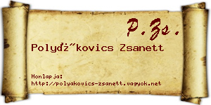 Polyákovics Zsanett névjegykártya