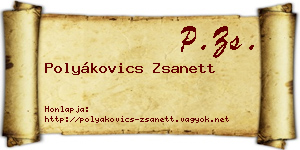 Polyákovics Zsanett névjegykártya